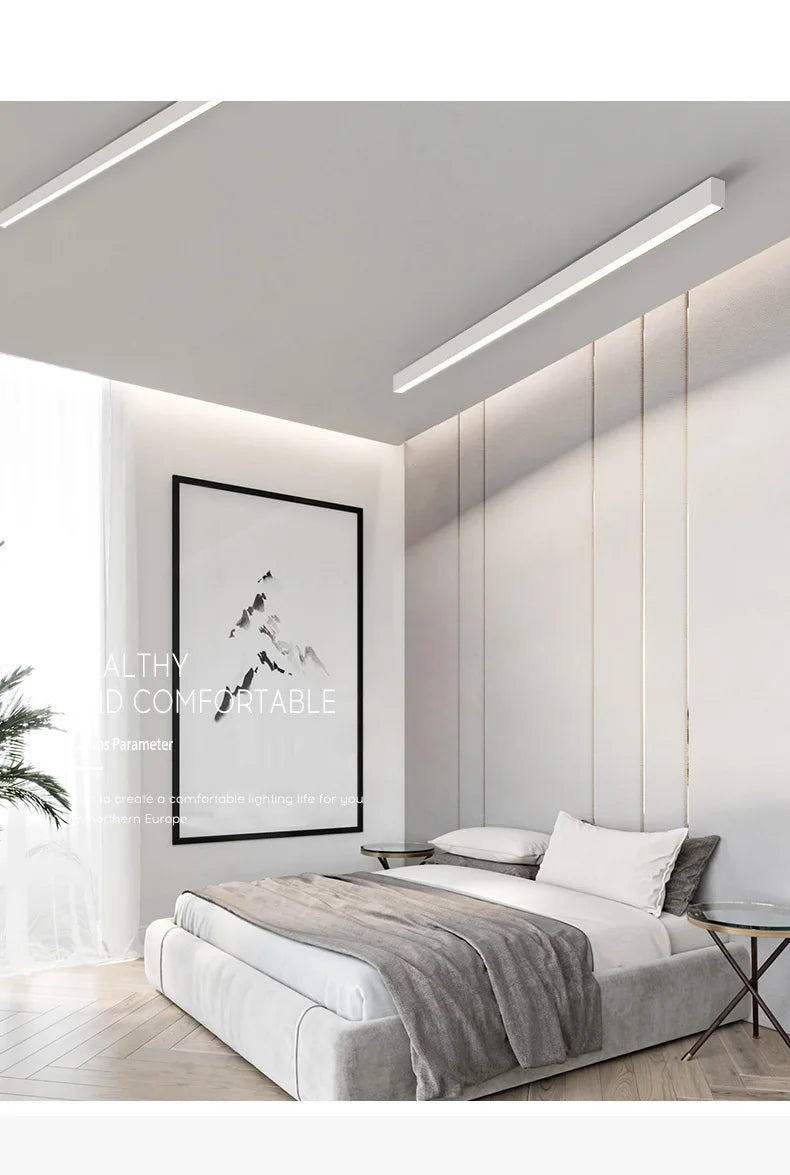 Luces de techo para balcón, lámpara LED de tira larga para pasillo, dormitorio, comedor, sala de estar, guardarropa, lámpara de techo, decoración de cocina de isla
