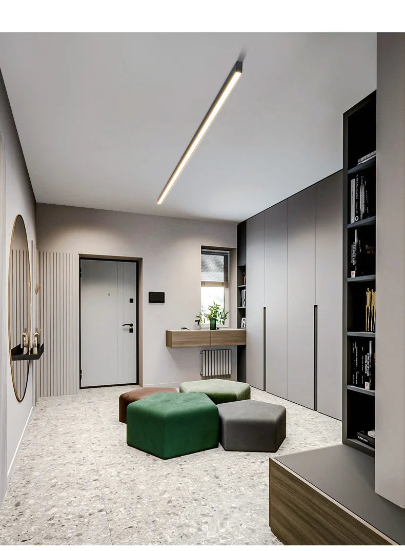 Luces de techo para balcón, lámpara LED de tira larga para pasillo, dormitorio, comedor, sala de estar, guardarropa, lámpara de techo, decoración de cocina de isla
