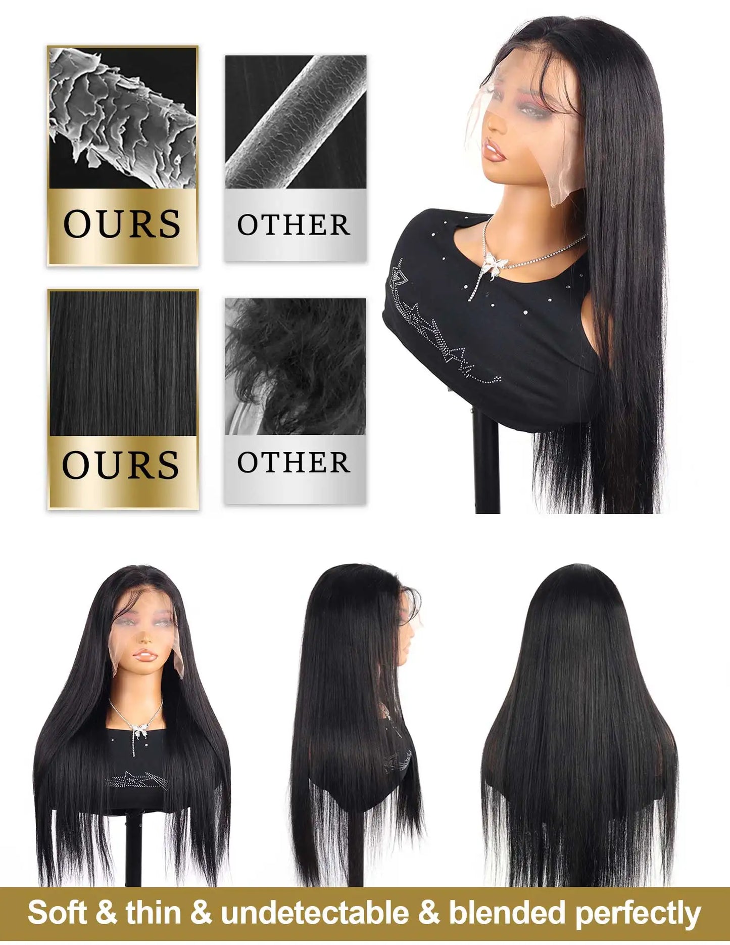 Pelucas de cabello humano liso de 40-46 pulgadas, densidad 200, peluca frontal de encaje transparente HD 13x6, cabello humano 13x4 para mujer