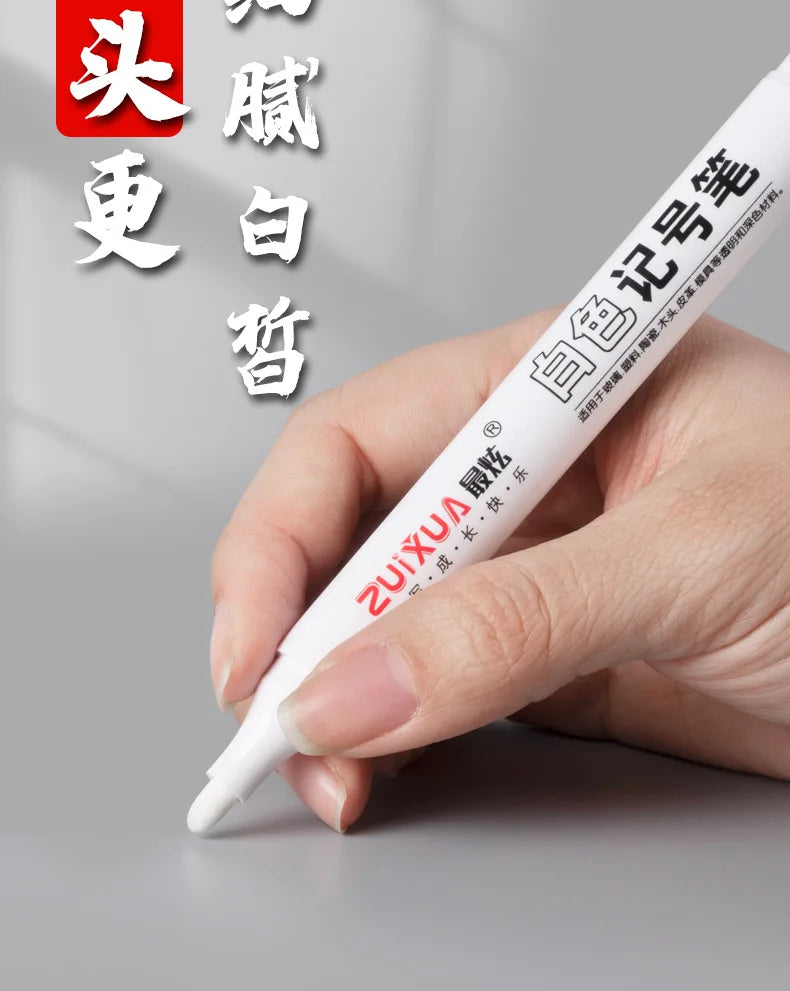 Evidenziatori bianchi da 1/3/5 pezzi, penna gel bianca oleosa impermeabile da 2,0 mm, pennarelli per schizzi graffiti, articoli di cancelleria e forniture scolastiche