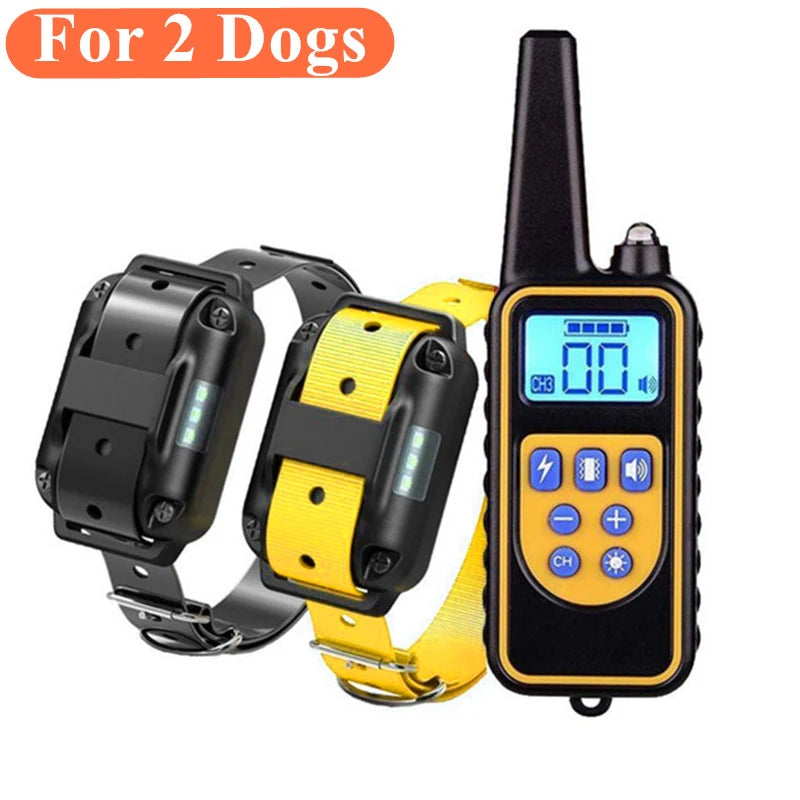 Collar de entrenamiento eléctrico para perros, Collar impermeable para corteza de perro, mascota con Control remoto, dispositivo antiladridos recargable, perros de todos los tamaños