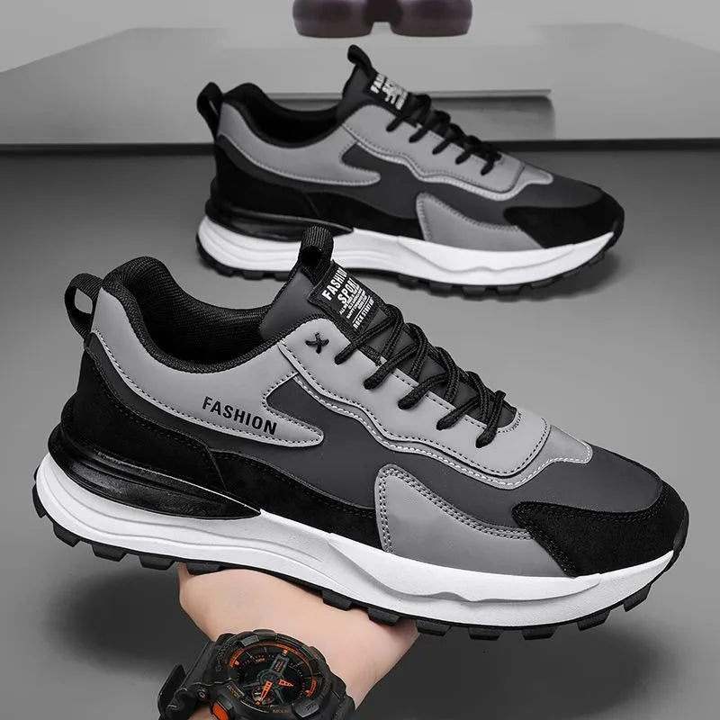 Men's Trendy Summer Sports Shoes Breathable Casual Running Skateboard Sneakers with Waterproof Thick Soled Walking Style
