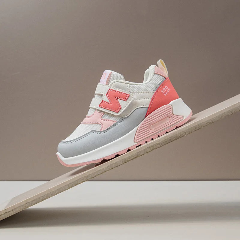 2025 Autumn New Boys and Girls Mesh Sneaker Soft Bottom Non-Slip Breathable Casual Shoes All-Match with Slip-On Closure