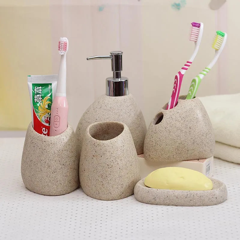 Botella de emulsión de resina para baño, taza para gárgaras de lavado de alto grado, traje de cepillo de dientes, jabonera de Banyo Aksesuarlari