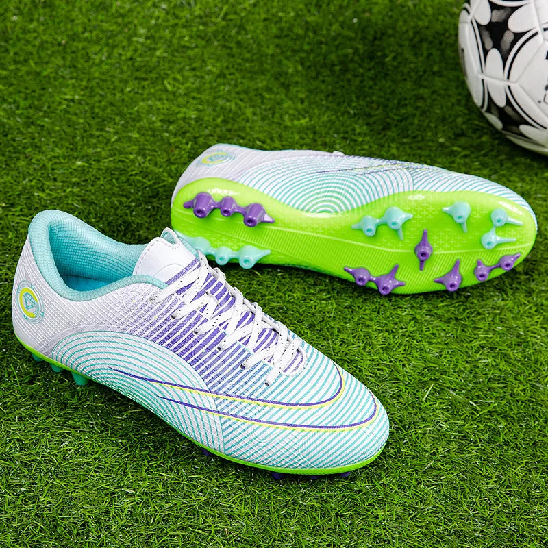 Football Shoes Low-top Lace up Soccer Football Boots FG HG PU Leather Team Sports Boy's Girls' Men's Women's Sneakers Athletic