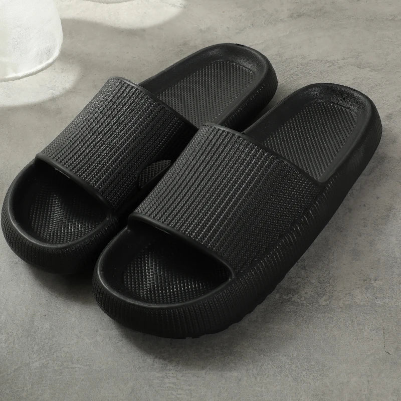 Women's Thick-Platform EVA Indoor Slides 2025 Summer Sandals Non-Slip Flip Flops Soft Cushioning Sole Fashion Home Bathroom