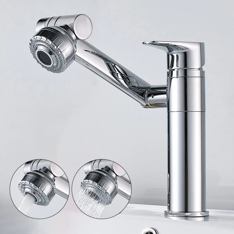 ELLEN-grifo multifunción para lavabo de baño, mezclador de agua fría y caliente, grúa de bronce antiguo, grifos de agua universales montados en cubierta EL13266