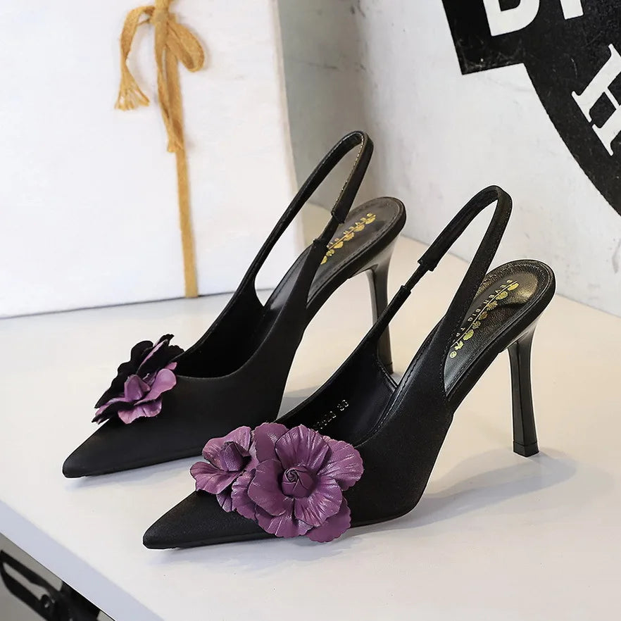 Chaussures Femme Fashion Point-toe Elegant Sandal PU Buckle Strap Thin High Heels Sandals Ladies Pageant Party Shoes