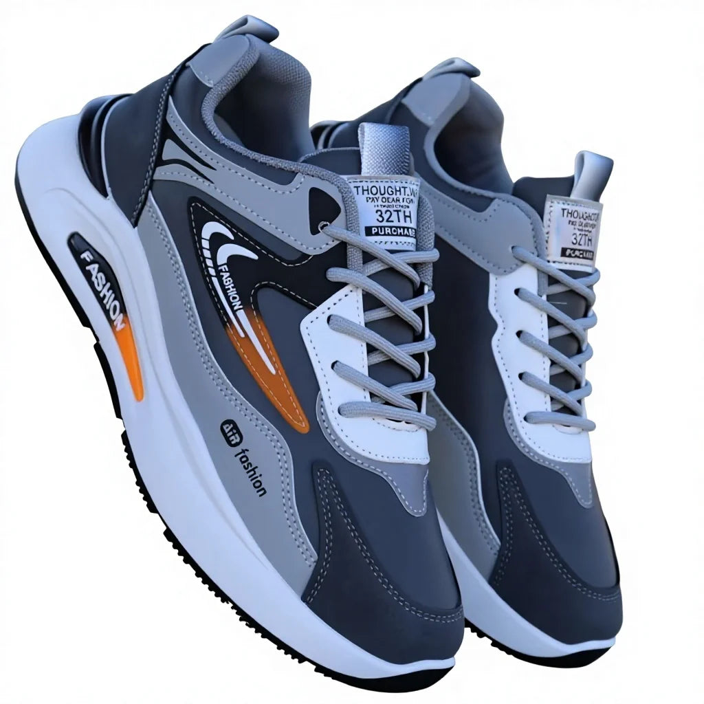 Men's Winter Waterproof Breathable Mesh Sneakers Solid Pattern Soft-Sole Non-Slip Casual Dad Shoes for Outdoor Walking