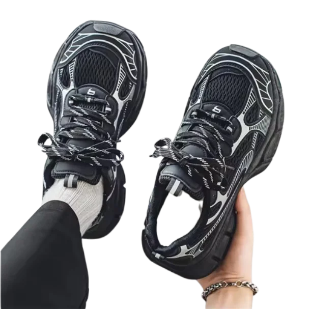 Men's Summer Running Shoes Breathable Cushioned Lightweight Lace-Up Closure Casual Athletic Sneakers