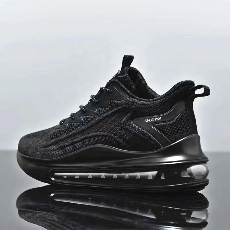 2022 New Men's Breathable Flying Woven Shoes Shock Absorption Heightening Casual Sneakers
