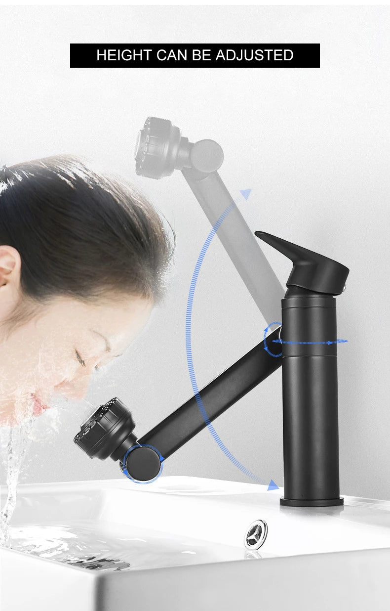 ELLEN-grifo multifunción para lavabo de baño, mezclador de agua fría y caliente, grúa de bronce antiguo, grifos de agua universales montados en cubierta EL13266