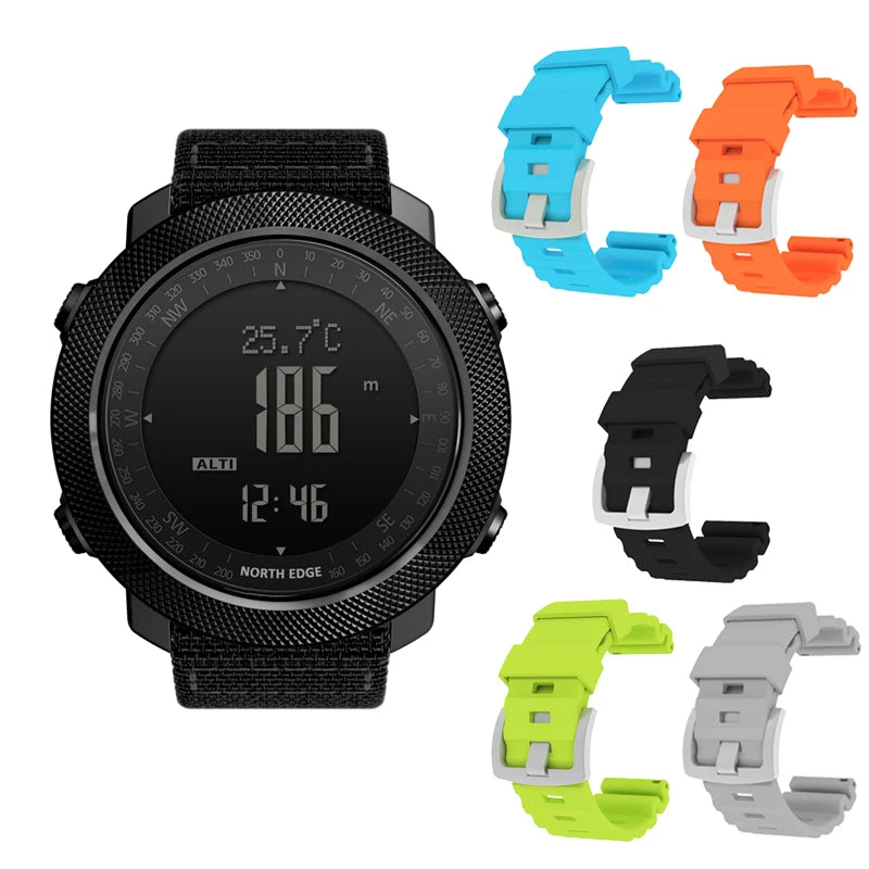 NORTH EDGE-reloj Digital deportivo para hombre, horas para correr, nadar, militar, altímetro, barómetro, brújula, resistente al agua, 50m
