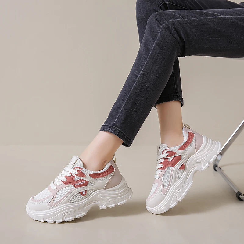 Women's New Style Fashion Sports Shoes Comfortable Microfiber Upper Material Sneakers Non-Slip Casual Running Shoes