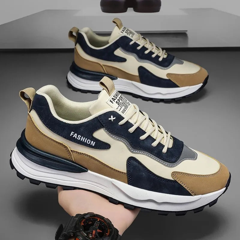 Men's Trendy Summer Sports Shoes Breathable Casual Running Skateboard Sneakers with Waterproof Thick Soled Walking Style