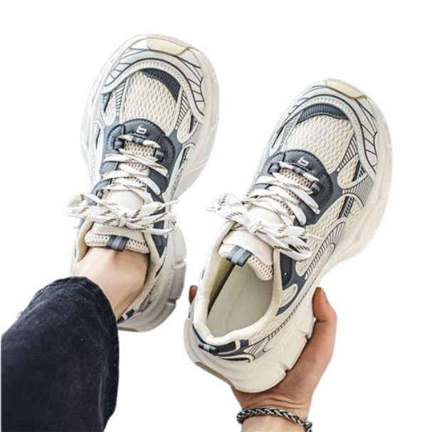 Men's Summer Running Shoes Breathable Cushioned Lightweight Lace-Up Closure Casual Athletic Sneakers