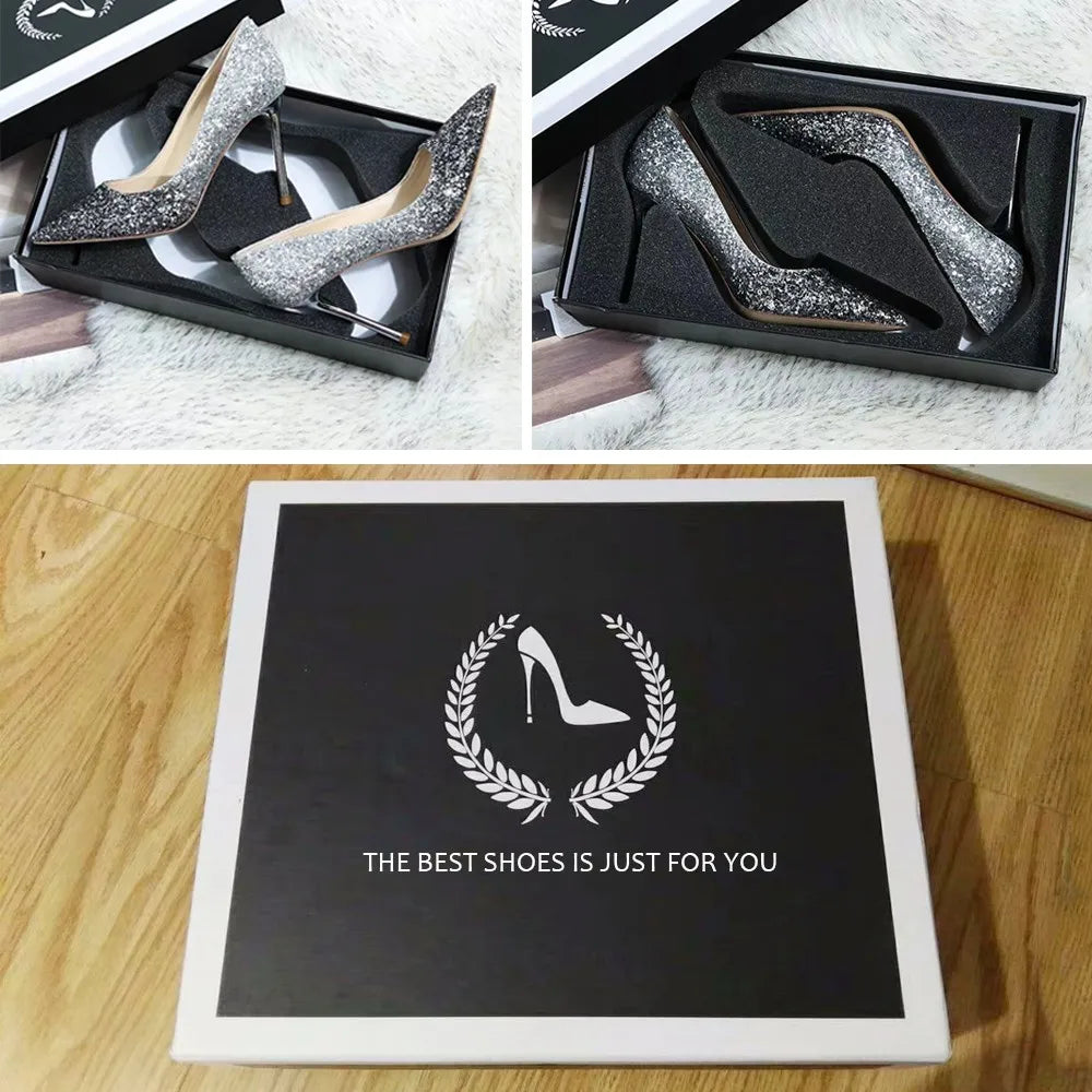 Custom Metal Heels Sandals Women Dress Stiletto Party Ankle Buckle Office Lady Shoes Open Square Toe High Slim Gold Heels