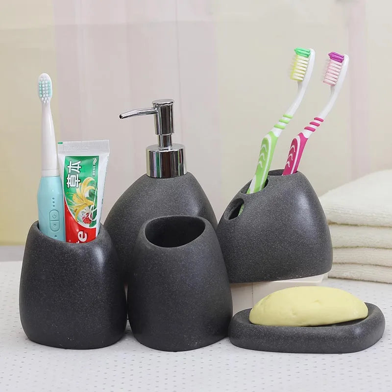 Botella de emulsión de resina para baño, taza para gárgaras de lavado de alto grado, traje de cepillo de dientes, jabonera de Banyo Aksesuarlari