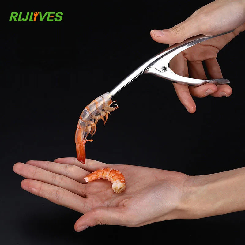 Pelador de camarones de acero inoxidable, cuchillo de pesca para camarones, removedor de cáscara de langosta, dispositivo de pelado, herramientas de cocina para mariscos
