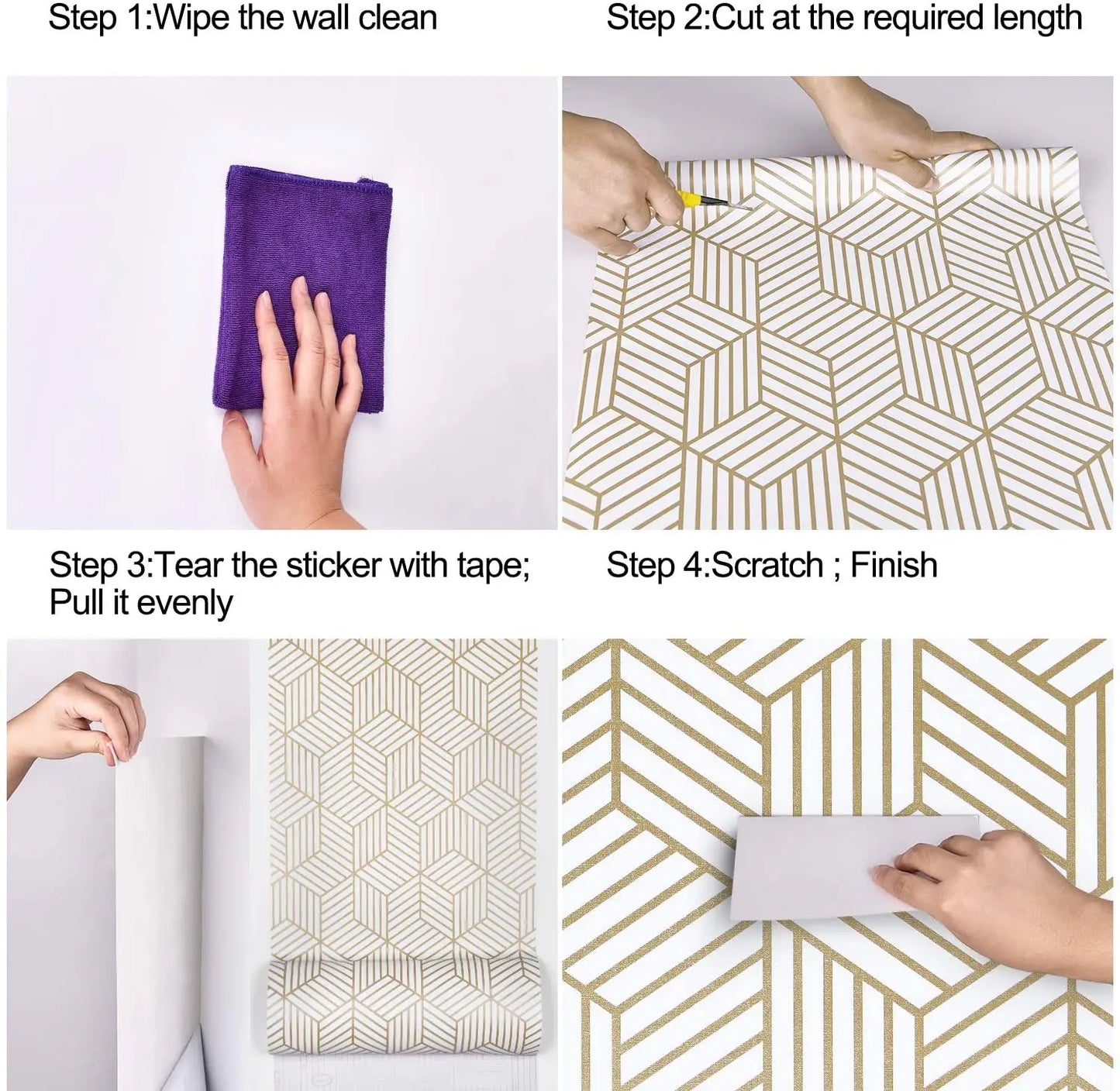 Papel tapiz hexagonal geométrico, papel tapiz autoadhesivo extraíble, papel de vinilo para decoración del hogar y dormitorio