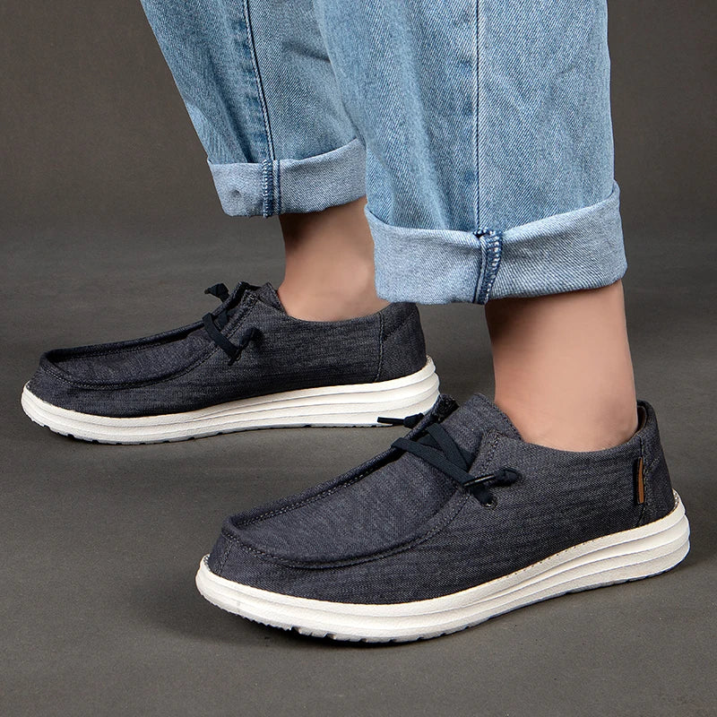 Fashion Sneakers Slip-on Loafers Men Canvas Casual Walking Casual Shoes