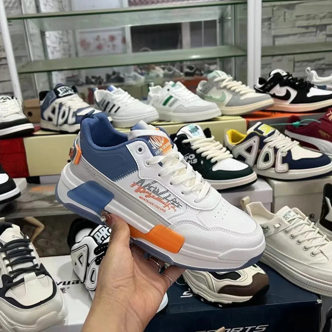 2026New Style Summer Synthetic Running Shoes Lace-up Lightweight Men's Non-slip Wear-resistant Fashionable All-match Sneakers