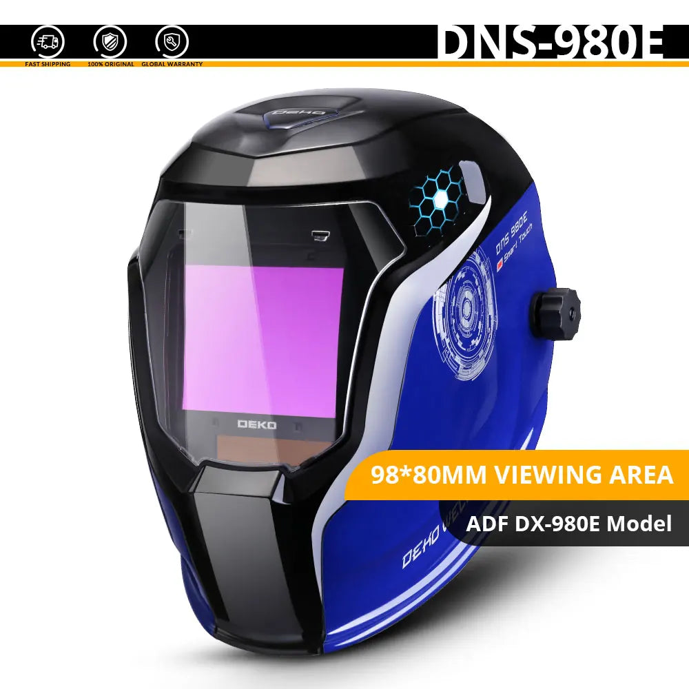DEKO - Casco de soldadura eléctrica solar con ， Casco de soldadura ajustable ， Oscurecimiento automático ajustable, Rango 4/9 - 13 MIG MMA, Máscara, Lente para máquina de soldar
