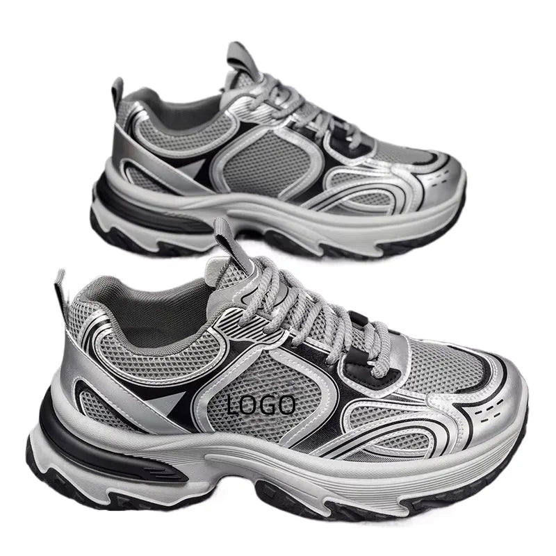 Men's Chunky Retro Running Shoes Lightweight Breathable Mesh Sneakers Barefoot Wide Toe Box Cushioning Athletic Walking Shoes
