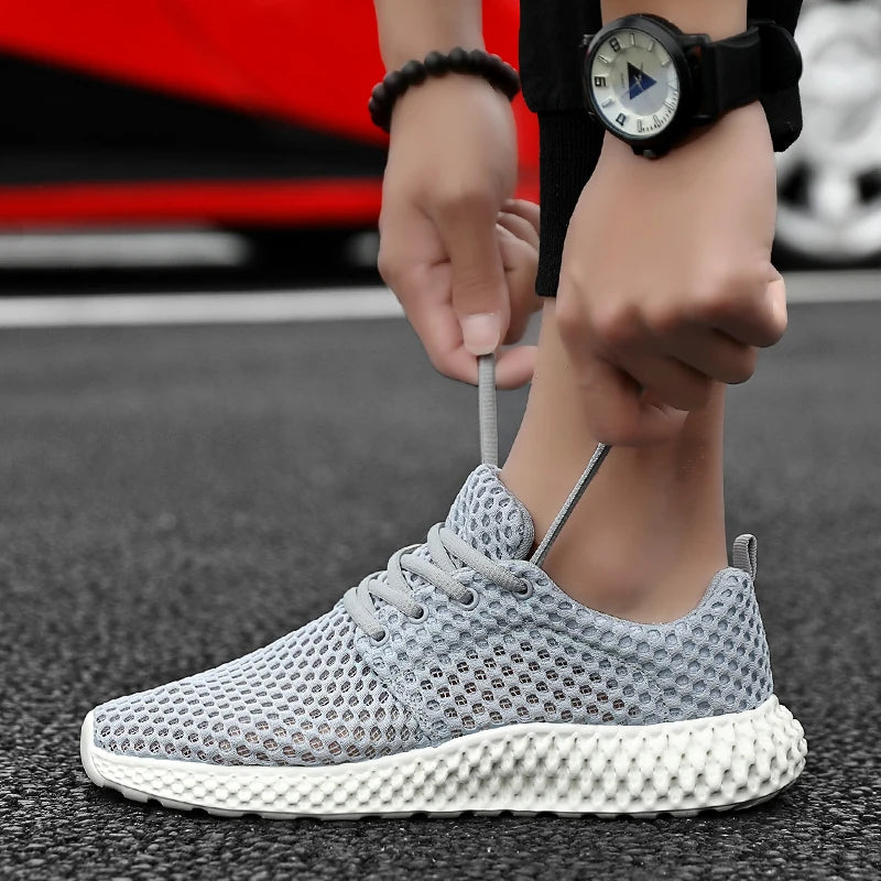 Men's Road Running Shoes Sneakers Track Trail-running Shoes Jogger Running Minimal Hollow Out Air Hole Breathable Stretch Fabric