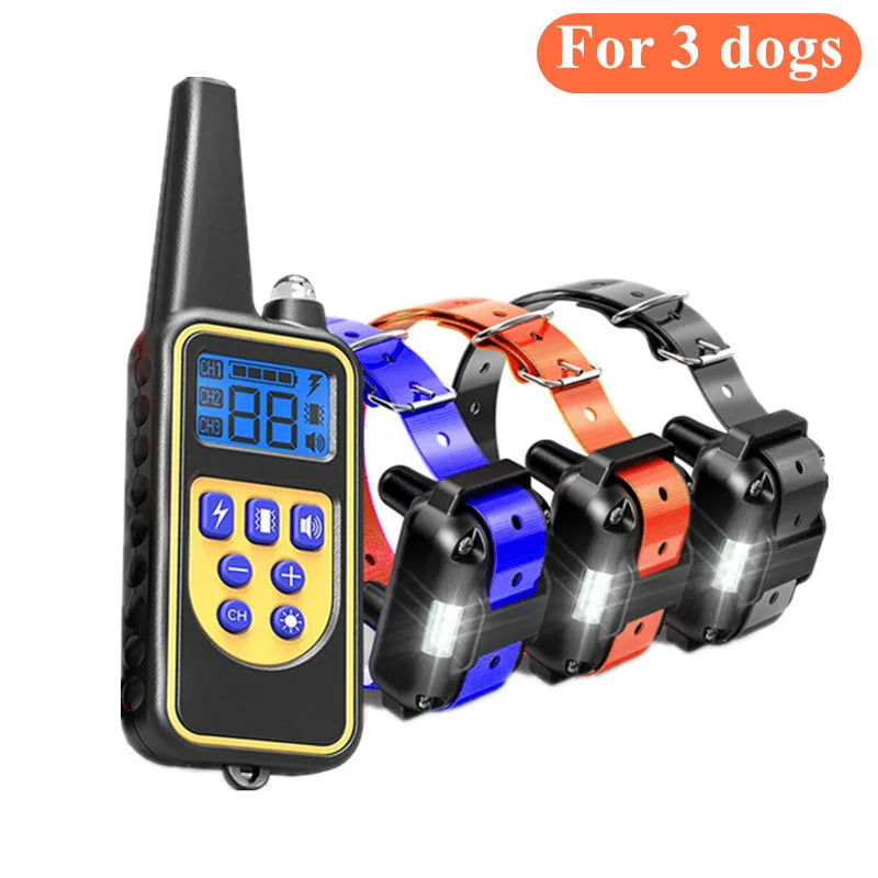 Collar de entrenamiento eléctrico para perros, Collar impermeable para corteza de perro, mascota con Control remoto, dispositivo antiladridos recargable, perros de todos los tamaños