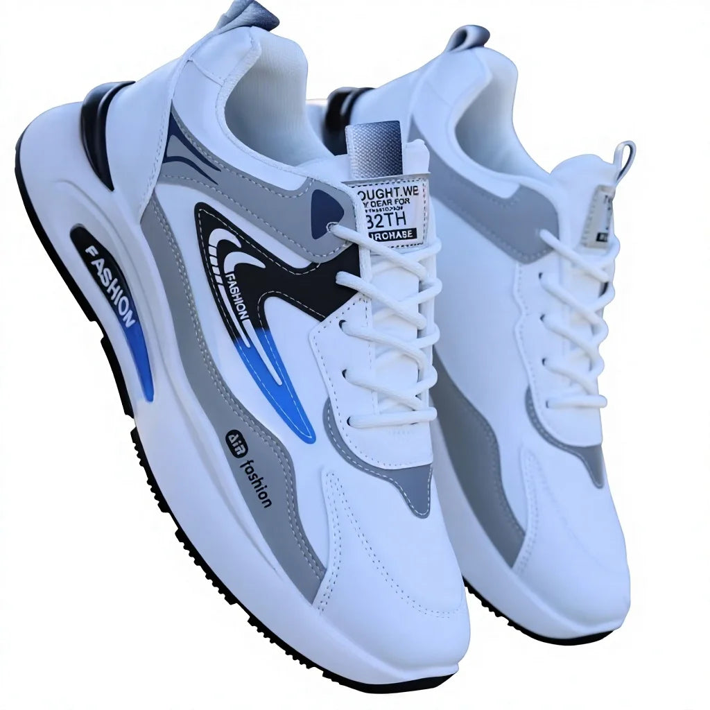 Men's Winter Waterproof Breathable Mesh Sneakers Solid Pattern Soft-Sole Non-Slip Casual Dad Shoes for Outdoor Walking