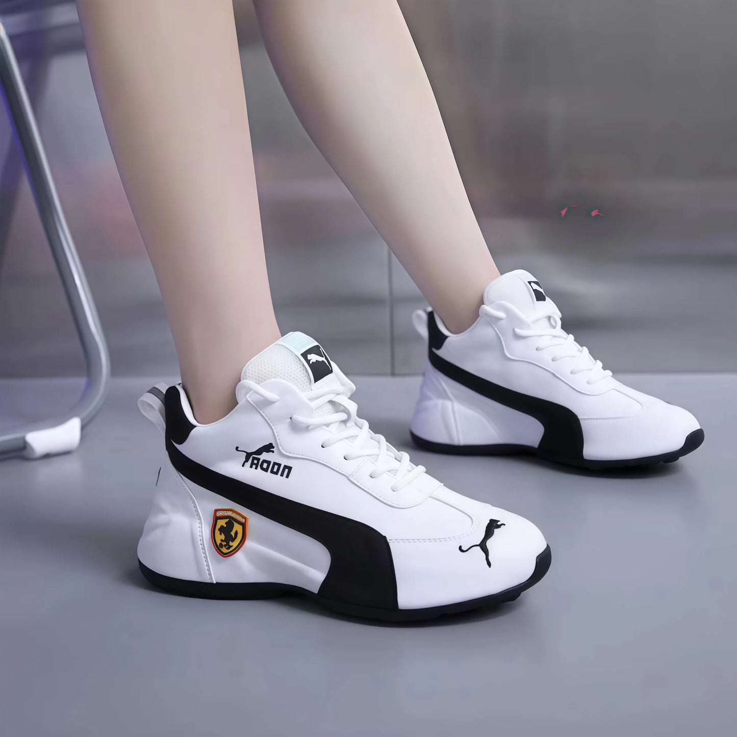 Custom Mens Sneakers Men's PU Waterproof Sports Leisure Shoes Breathable Thick Soled Fashionable Walking Shoes Unisex