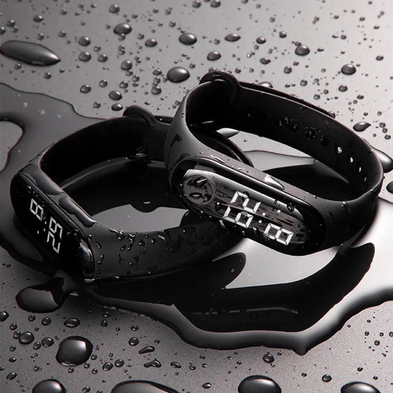 Reloj deportivo resistente al agua para niños, reloj Digital LED con pantalla táctil inteligente, correa de silicona de dos tonos, reloj para hombres y mujeres, reloj para estudiantes