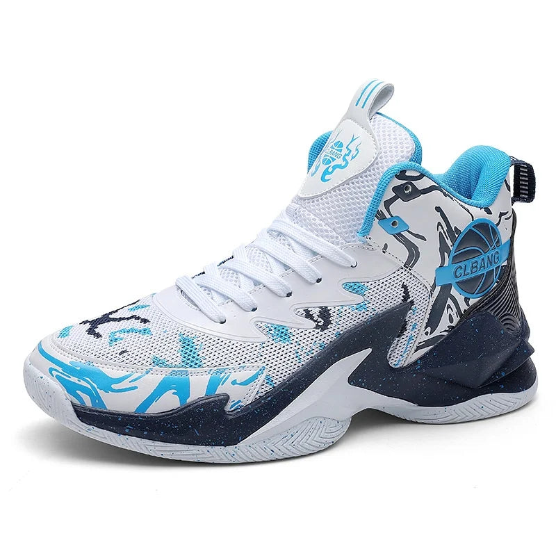 Unisex Mid Top Basketball Shoes Microfiber Upper Trendy Patchwork Color Thick Bottom Sneakers Year-Round Fashion Summer Spring