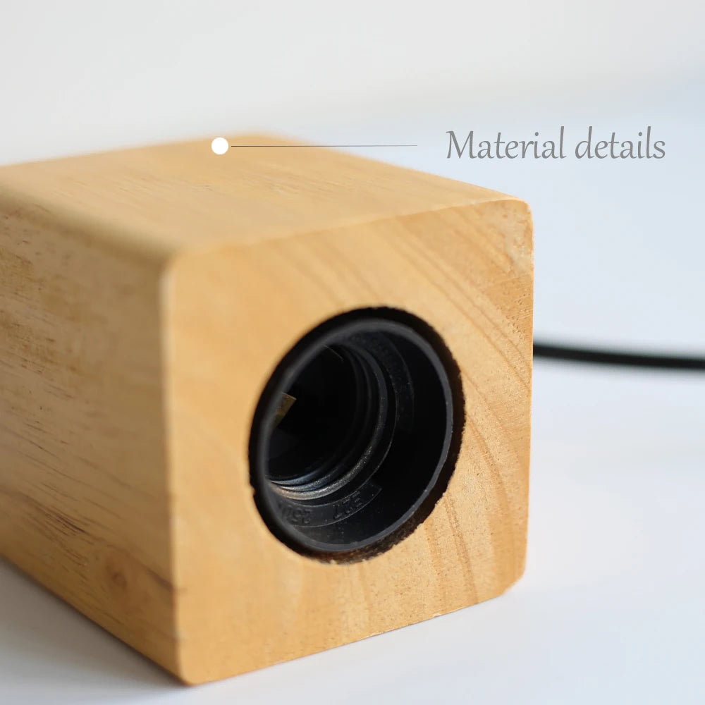 Lámpara de mesa de madera moderna Retro E27, luz decorativa para escritorio, lámparas de arte interior, decoración para sala de estar, dormitorio, mesita de noche, Base de luces para Bar, enchufe europeo