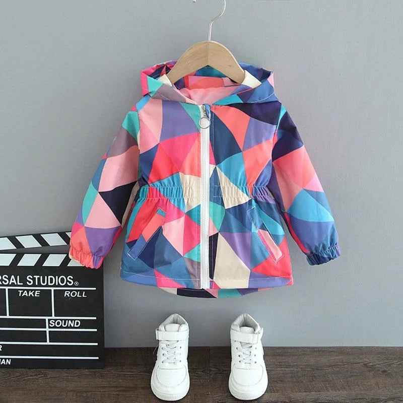 Chaqueta con capucha para niñas, abrigo cortavientos con cremallera, ropa para niños de 1, 2, 3, 4, 5 y 6 años, bonitos animales de dibujos animados, para primavera y otoño