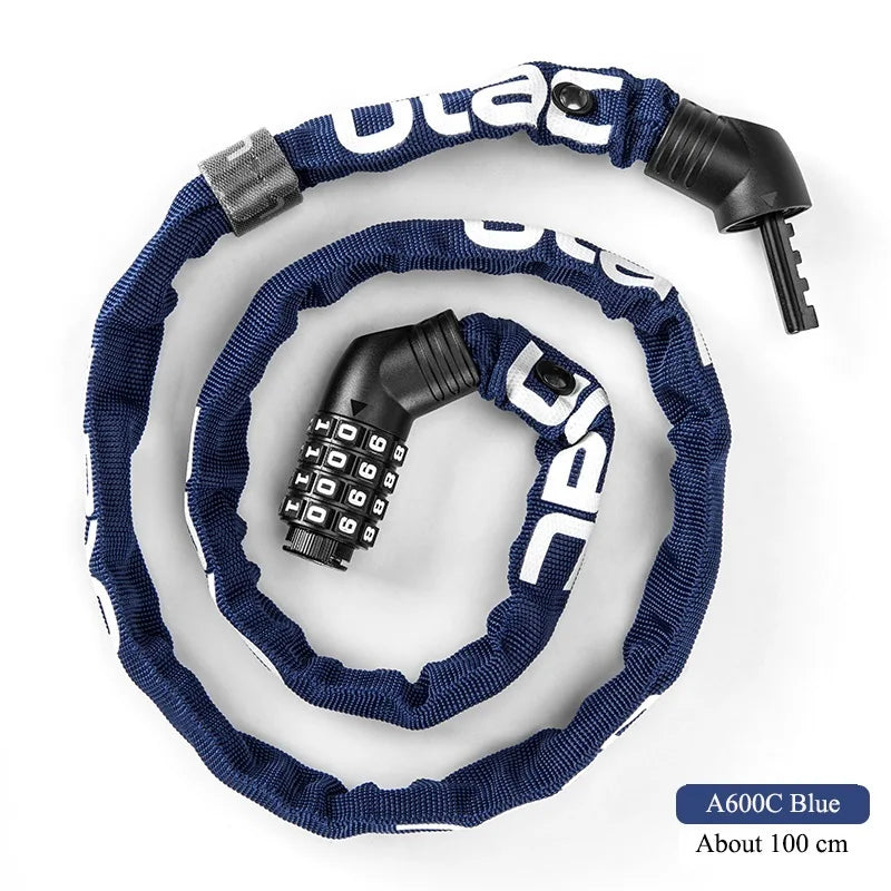 ULAC-Cerrojo de contraseña para bicicleta o motocicleta, cerradura portátil y ultraligera con bloqueo antirrobo y cadena, incluye accesorios de seguridad estables para ciclismo de carretera MTB