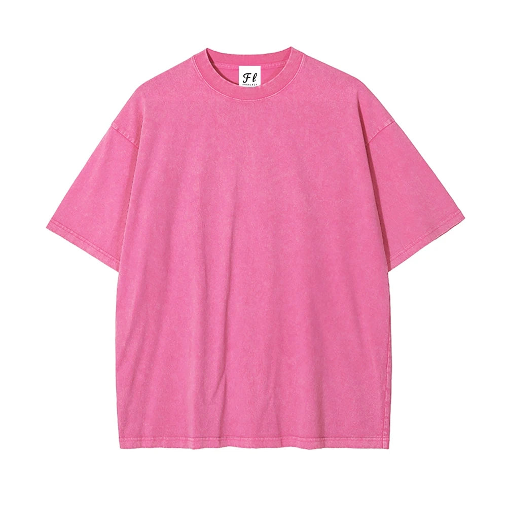 USA Warehouse 260G 260gsm Heavyweight Vintage Washed 100% Cotton Men T-Shirt Bulk