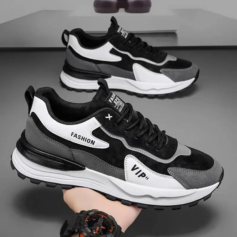 Men's Trendy Summer Sports Shoes Breathable Casual Running Skateboard Sneakers with Waterproof Thick Soled Walking Style