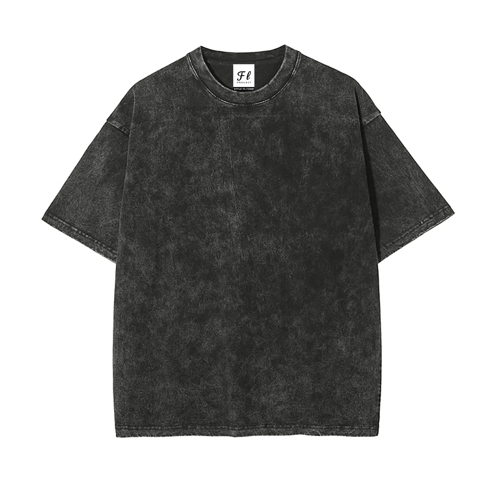 USA Warehouse 260G 260gsm Heavyweight Vintage Washed 100% Cotton Men T-Shirt Bulk