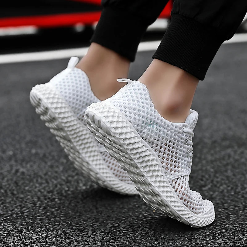 Men's Road Running Shoes Sneakers Track Trail-running Shoes Jogger Running Minimal Hollow Out Air Hole Breathable Stretch Fabric