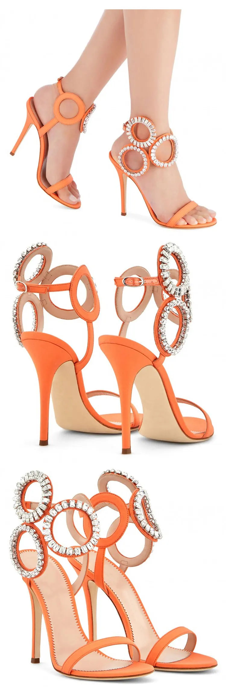 Nuevas Sandalias de punta estrecha de verano para mujer, zapatos de tacón súper alto con hebilla de diamantes de imitación, zapatos de moda para mujer, Sandalias para mujer