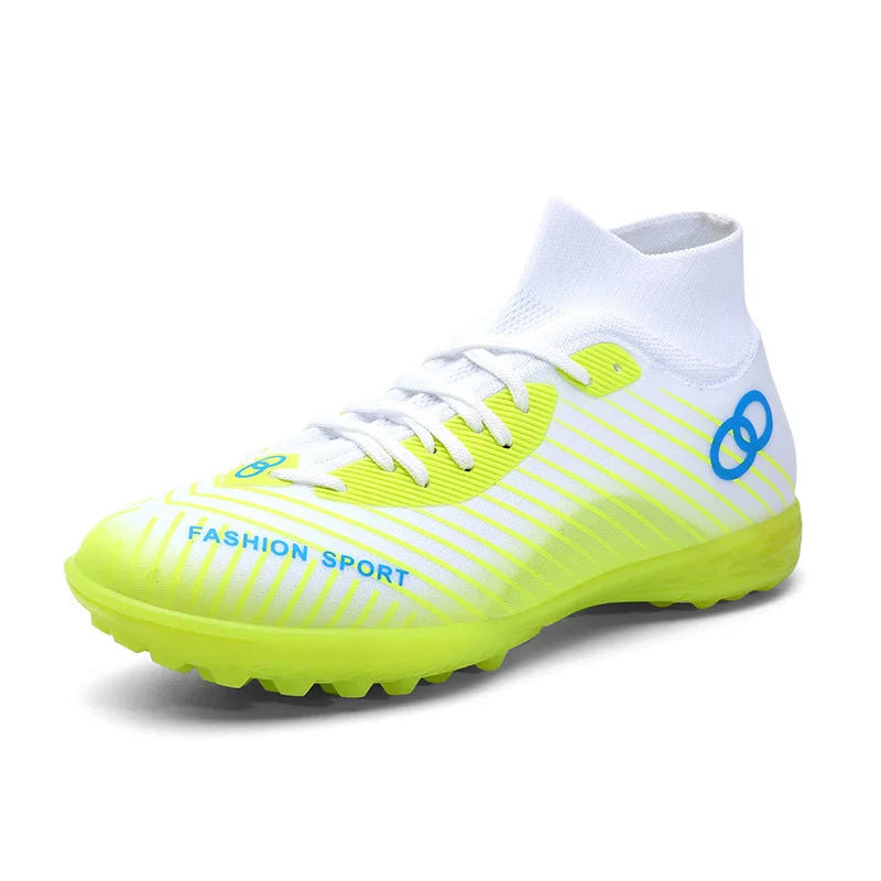 New High Top Football Shoes for Students Comfortable Turf Soccer Cleats Rubber Long Spike Broken Spike Boots for Training Games