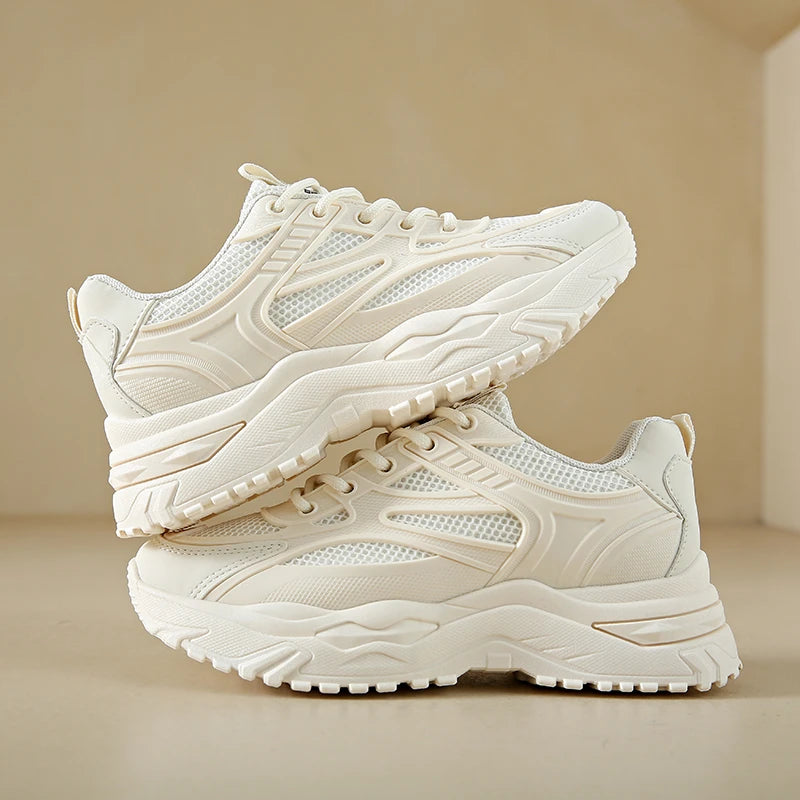 White Sneakers Women 2026 New Chunky Sneakers Women's Sports Shoes Thick Tennis Vulcanized Shoes Basket Platform Shoes