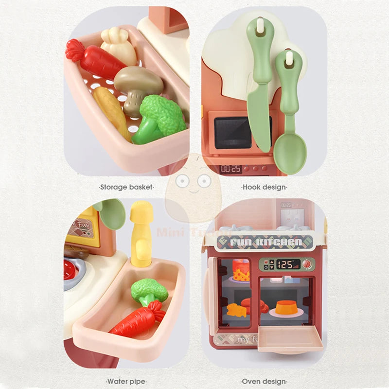 Juguetes de cocina para niños, vajilla simulacional, juego de simulación, juego de Chef, juego de rol, mesa de comida, juguete educativo para niños, regalo