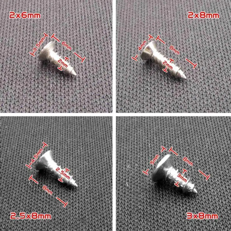 Kit surtido de tornillos autorroscantes para madera, 100 Uds., bronce/dorado/plateado, rosca de cabeza plana, tornillo de fijación para clavos, tornillos para muebles de madera