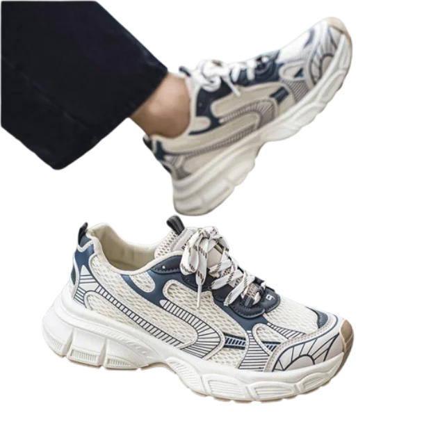 Men's Summer Running Shoes Breathable Cushioned Lightweight Lace-Up Closure Casual Athletic Sneakers