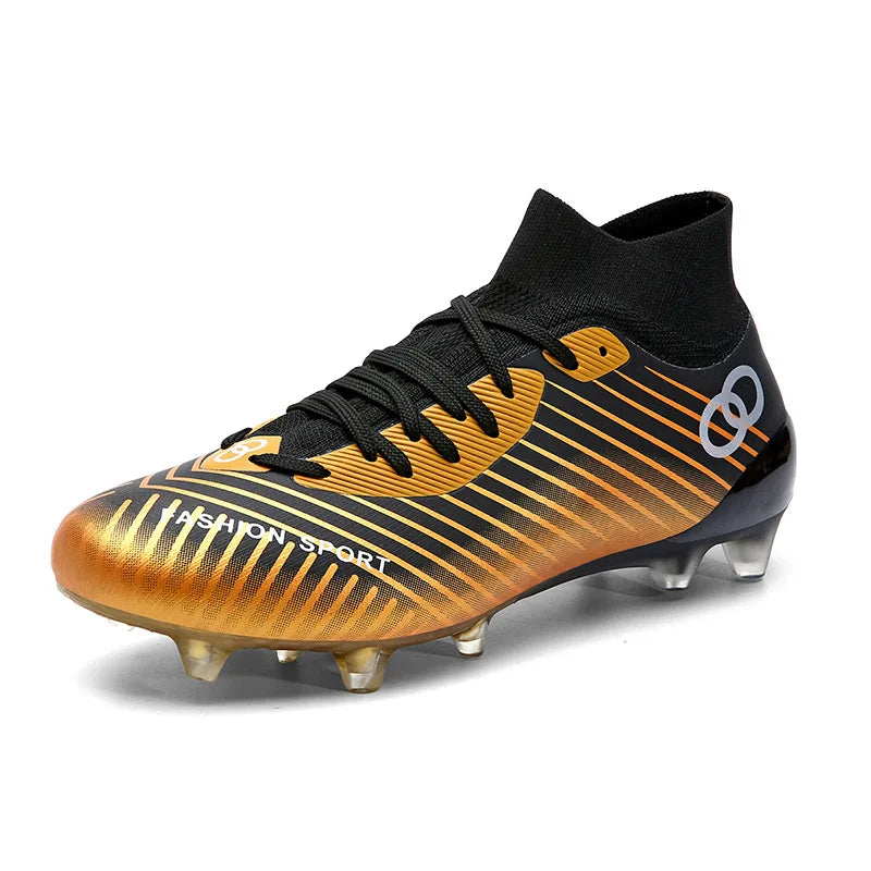 New High Top Football Shoes for Students Comfortable Turf Soccer Cleats Rubber Long Spike Broken Spike Boots for Training Games