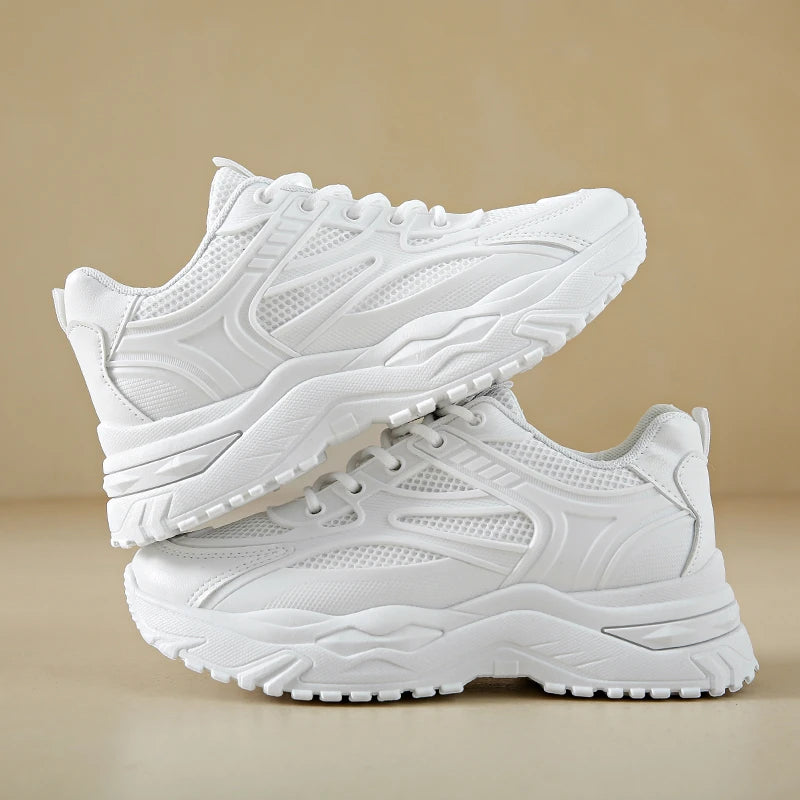 White Sneakers Women 2026 New Chunky Sneakers Women's Sports Shoes Thick Tennis Vulcanized Shoes Basket Platform Shoes