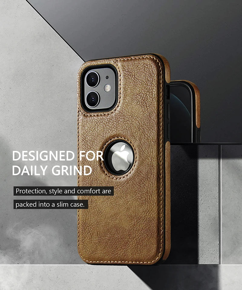 Funda para teléfono móvil, fundas para teléfonos móviles de cuero PU de alta calidad para iPhone 11, 12, 13, 14, 15 Pro Max X XR, funda negra de lujo para negocios